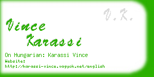 vince karassi business card